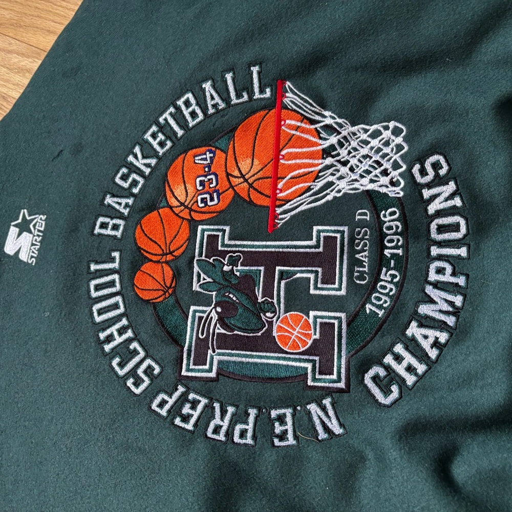 Vintage Starter Jacket Large New England Basketball Champs Letterman Wool 90s - Picture 3 of 6